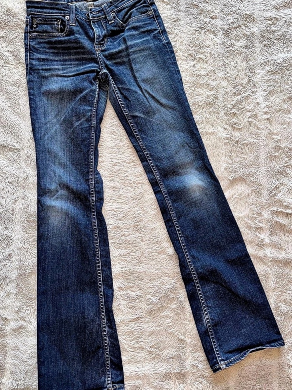 Big Star Hazel Mid Rise Boot Cut Jeans in Blue Waist 23R